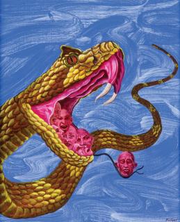 Appraisal: MELISSA MILLER th Century Snake Demon Acrylic on paper H