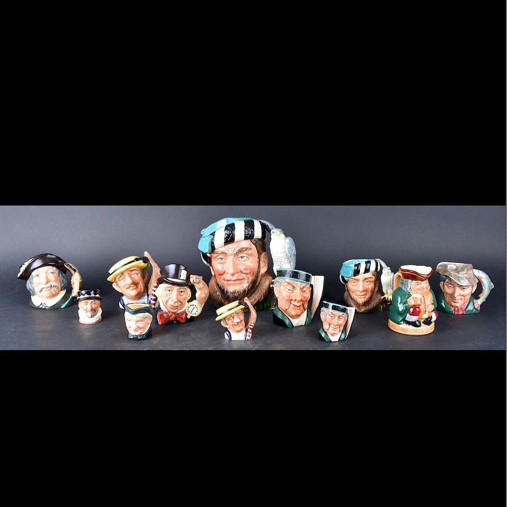 Appraisal: Collection of Twelve Toby Mugs Collection of Twelve Vintage Royal