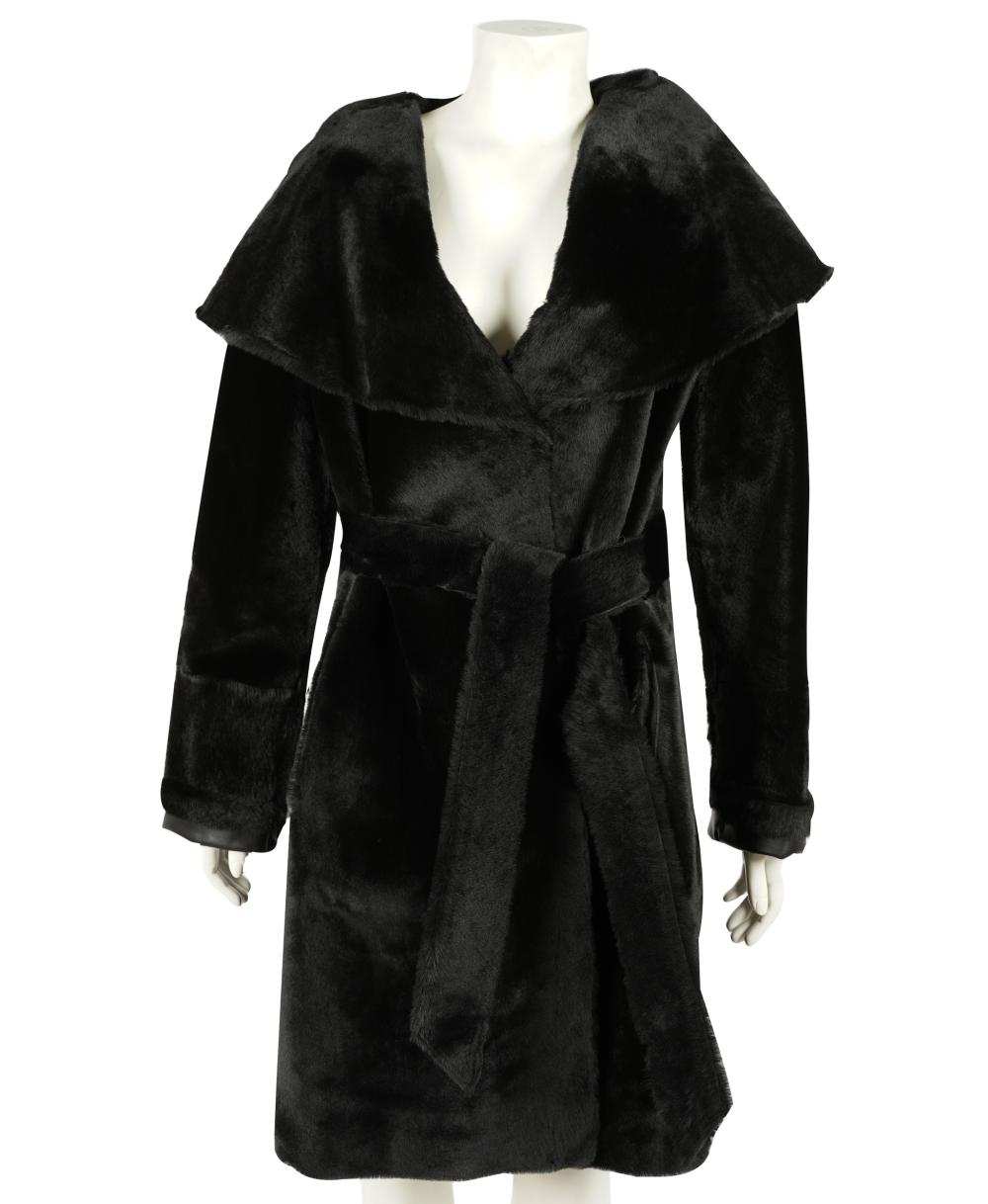 Appraisal: BLACK FUR COATno label Provenance Estate from The Wilshire Los