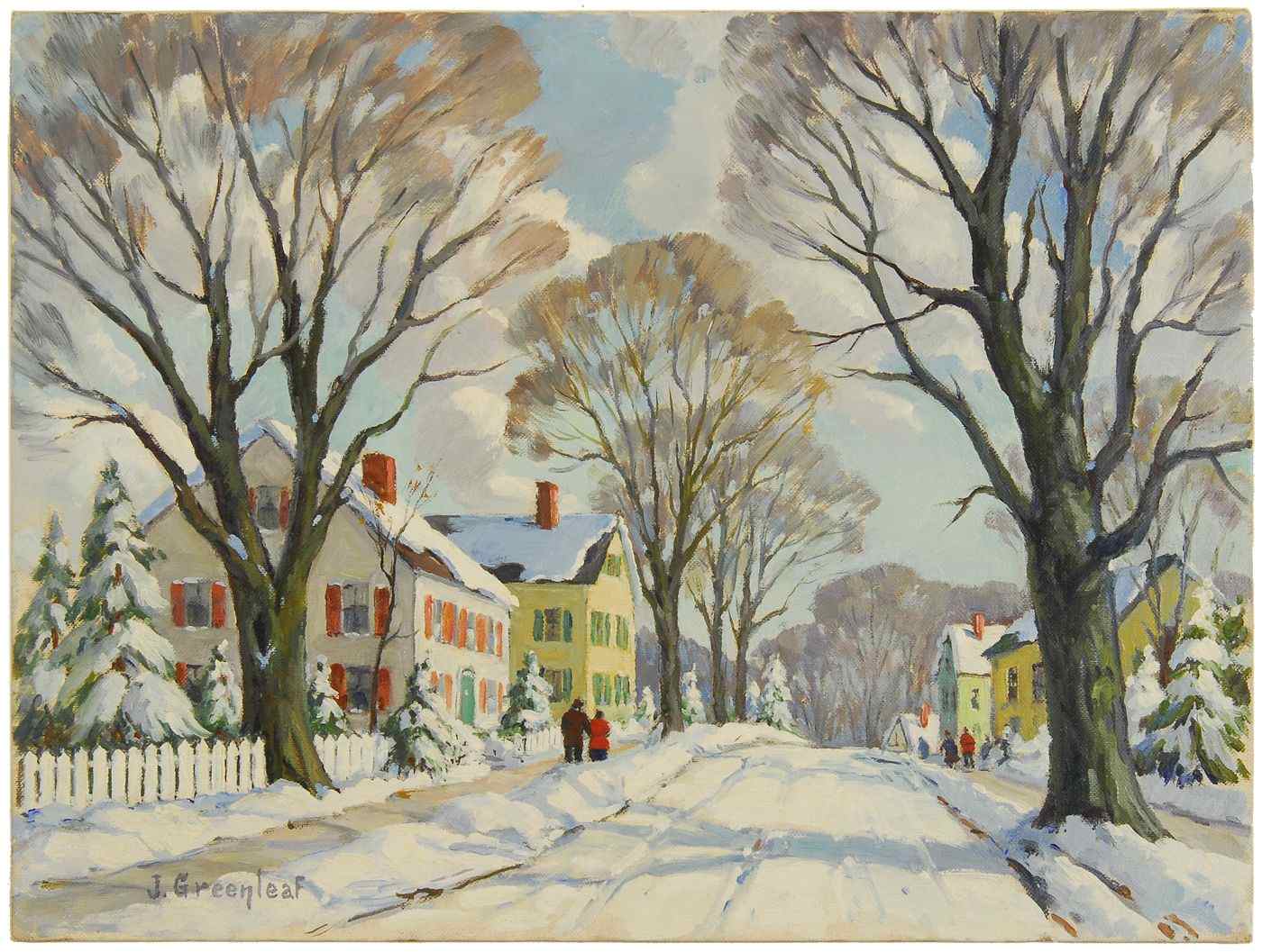 Appraisal: JACOB I GREENLEAFAmerican - The Village Street'' Signed lower left