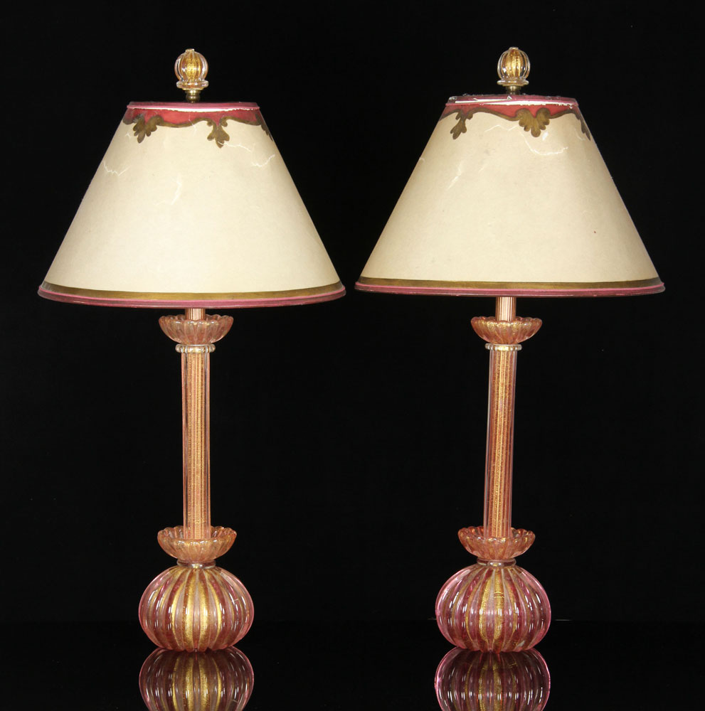 Appraisal: - Pr Murano Glass Lamps Pair of Murano glass lamps