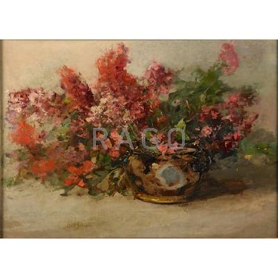 Appraisal: JOSEPH BAIL French - Oil on canvas of a floral