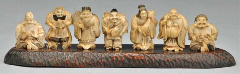 Appraisal: Lot of Ivory Netsukes Description All depict men holding various