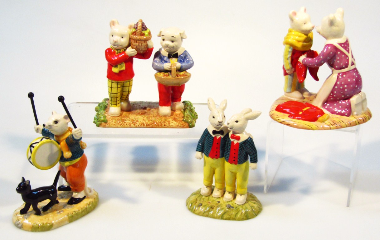 Appraisal: Four Royal Doulton Limited Edition Rupert Bear figure groups Reggie