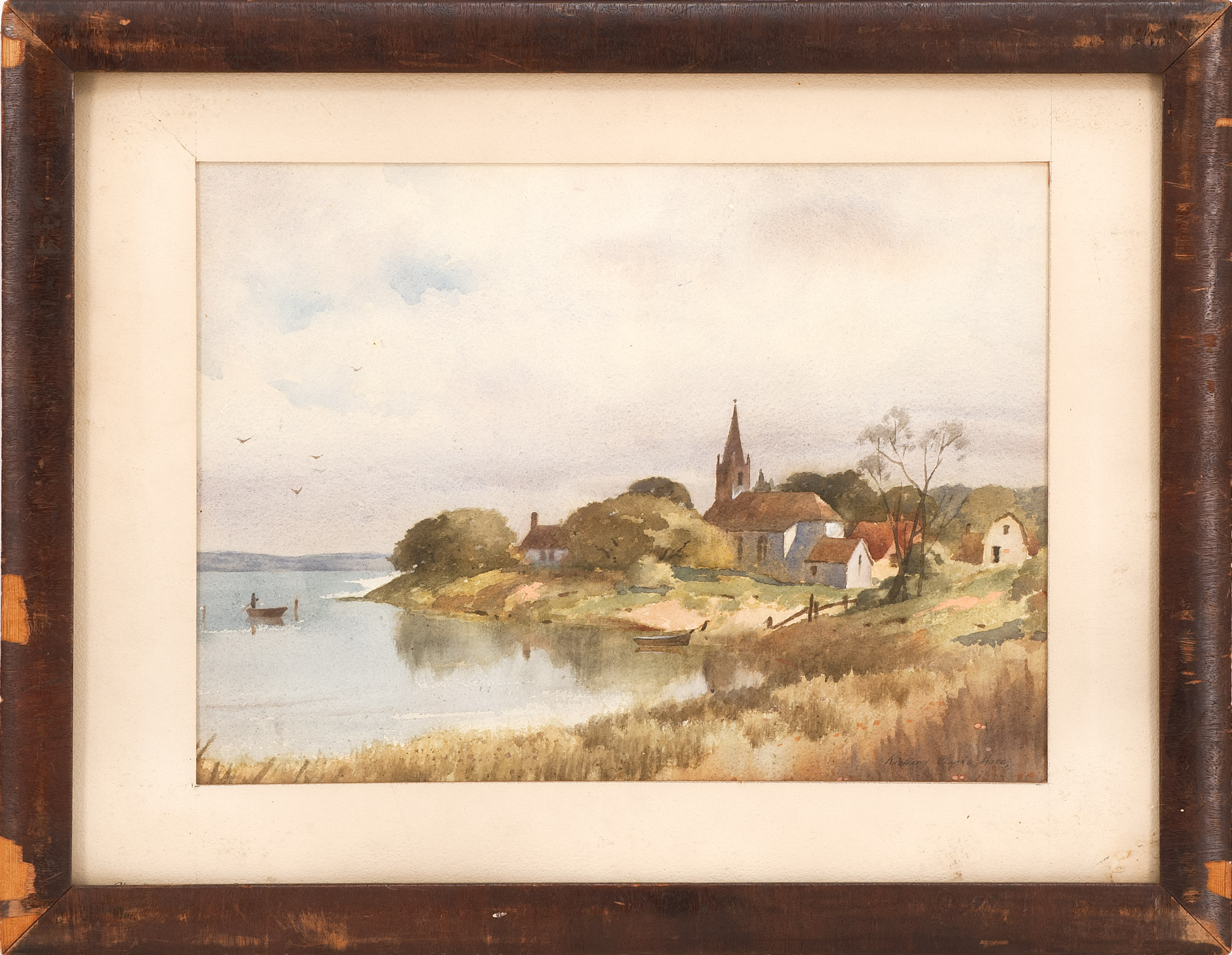 Appraisal: FRAMED WATERCOLOR RICHARD CLARKE HARE American - Coastal landscape with