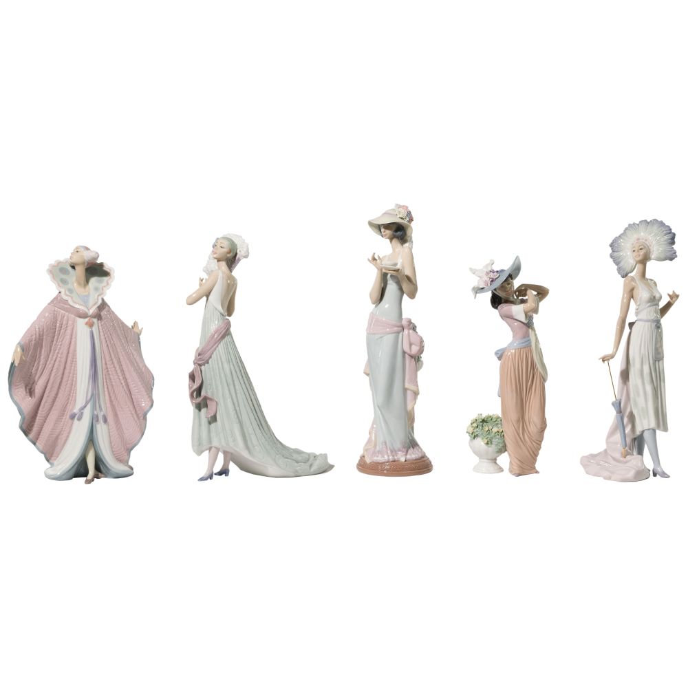 Appraisal: LLADRO FIGURINE ASSORTMENT items including Tea Time retired Paris in