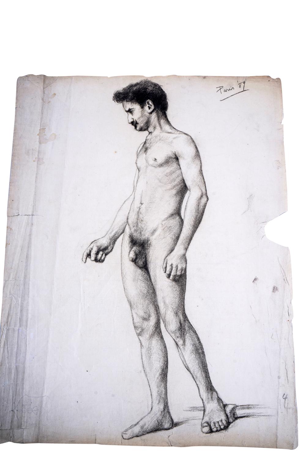 Appraisal: J BOND FRANCISCO - PORTFOLIO OF NINE DRAWINGSeach charcoal on