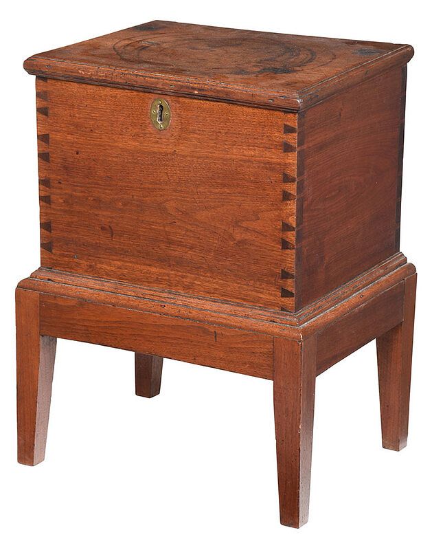 Appraisal: Southern Federal Walnut Diminutive Sugar Chest North Carolina early th