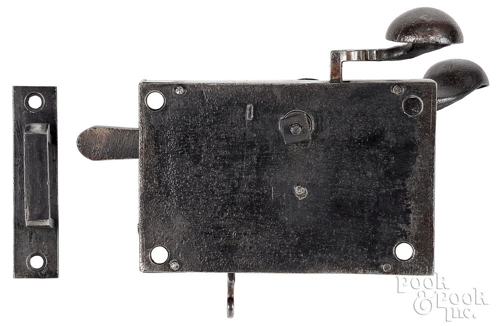 Appraisal: Peter Derr rare iron door lock Peter Derr Berks County