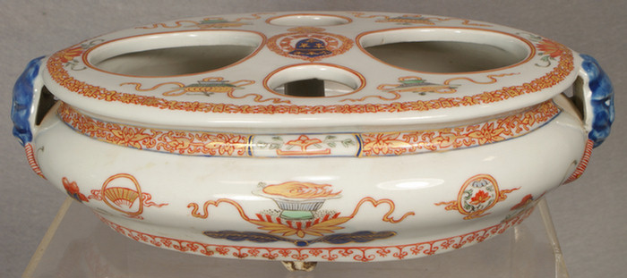 Appraisal: Oval Imari bulb bowl with Armorial w with hairline on