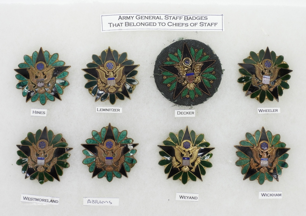 Appraisal: US ARMY GENERAL STAFF BADGES FROM CHIEFS OF STAFF United