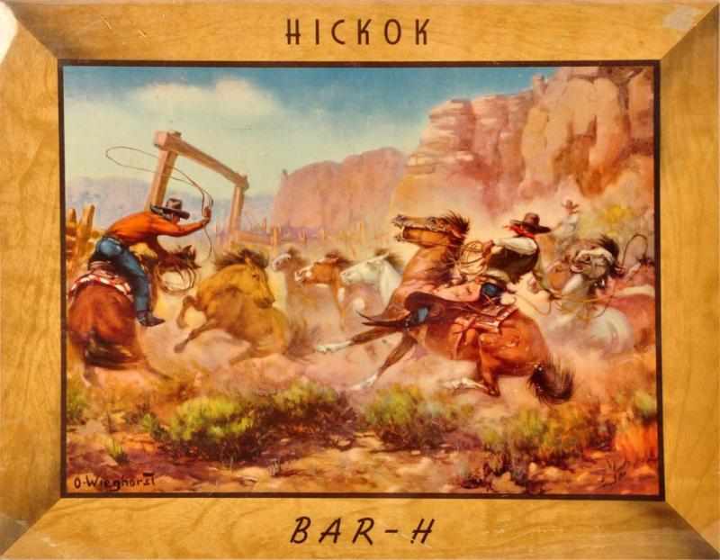 Appraisal: Cardboard Hickok Poster s to s Western theme Promotes a