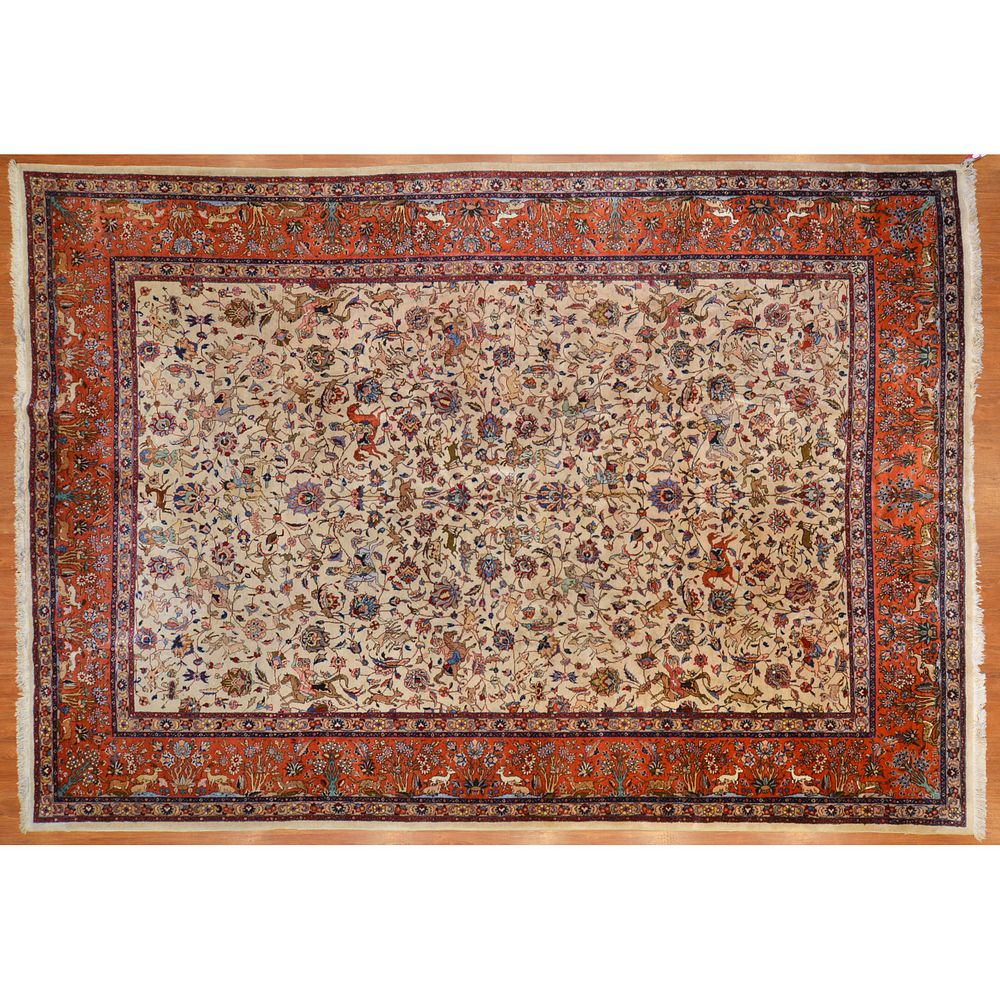 Appraisal: Tabriz Carpet Persia x Third quarter- th century hand-knotted wool