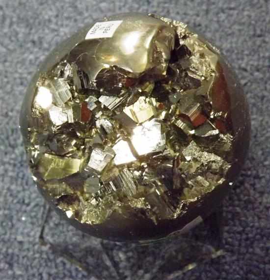 Appraisal: PYRITE SPHERE Peru The sphere isn't a complete uniform shape