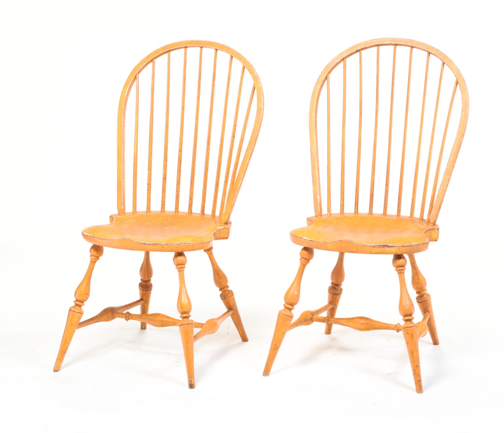 Appraisal: PAIR OF OHIO CONTEMPORARY WINDSOR STYLE CHAIRS Late th century