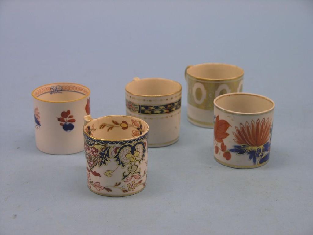 Appraisal: Nine various Georgian porcelain coffee cans makes include Derby and