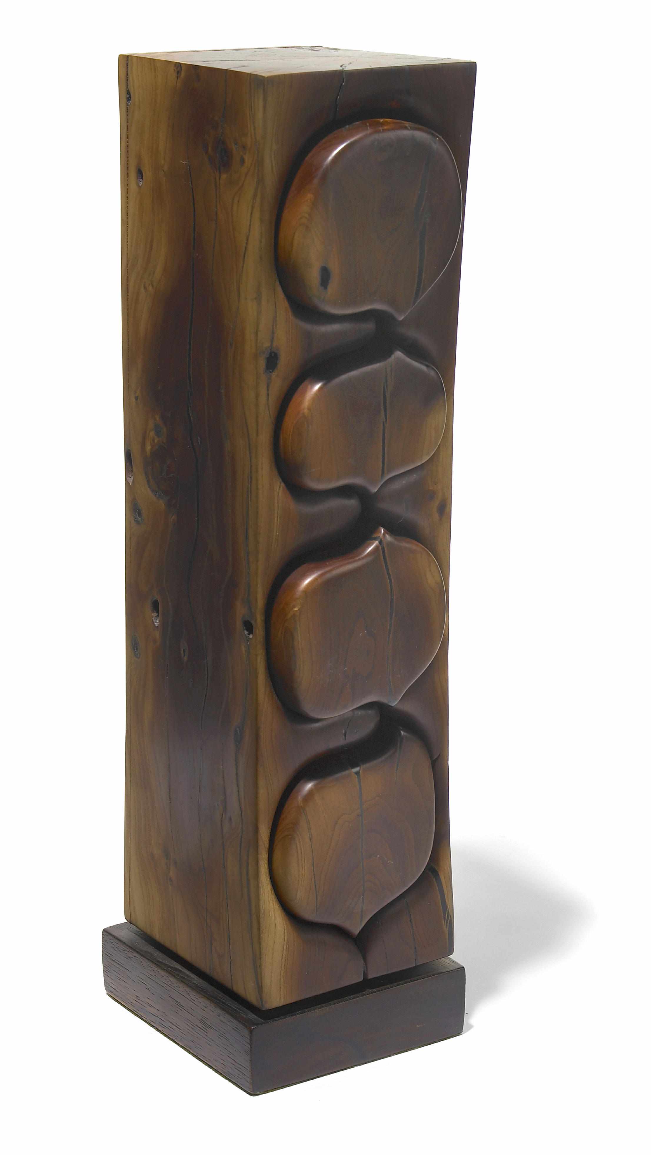 Appraisal: Arthur Espenet Carpenter American - jewelry boxwalnutwith four bandsaw-carved drawers