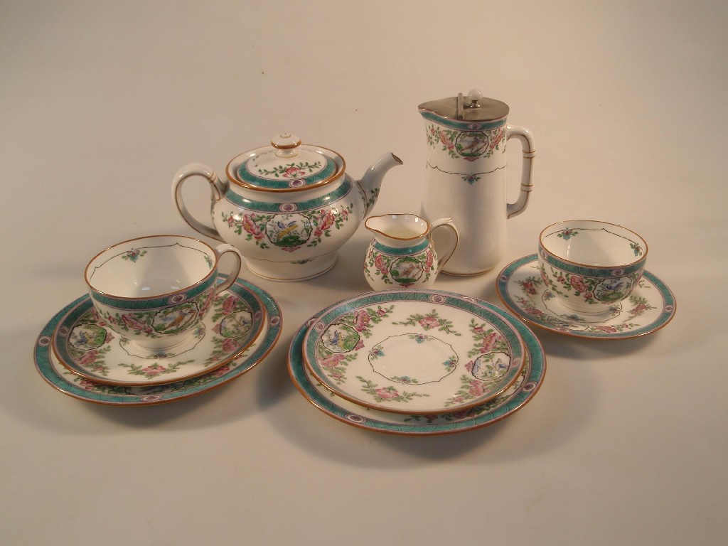 Appraisal: A Mintons porcelain early morning tea service painted and enamelled