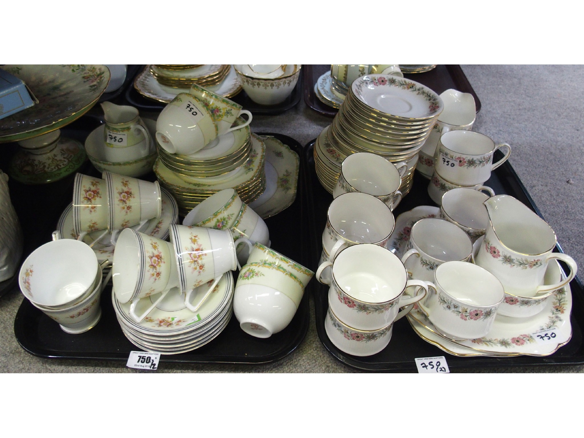 Appraisal: Two trays comprising two Noritake tea sets and a Paragon