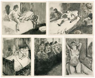 Appraisal: Five prints after Edgar Degas prostitutes from Guy de Maupassant