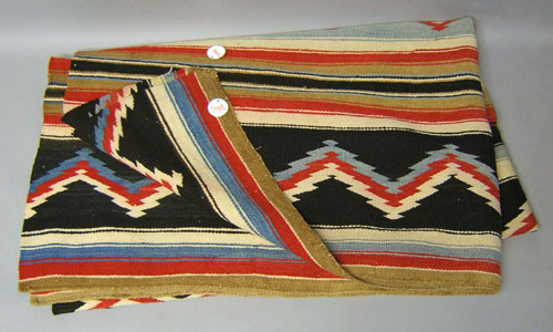 Appraisal: Mexican blanket in red blue black brown and ivory x