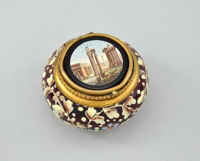 Appraisal: A Victorian Micromosaic and Enamel Snuff Box ca Late th