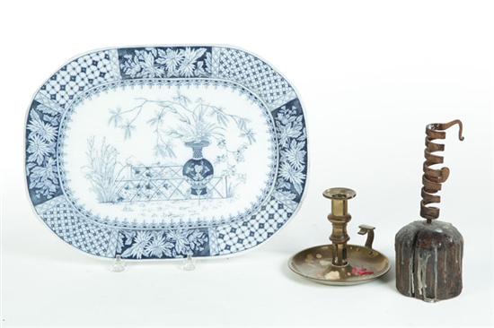 Appraisal: THREE PIECES Nineteenth century English Copeland Spode platter with blue