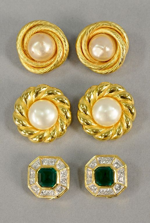 Appraisal: Three pairs of earrings including two pairs of Chanel earrings