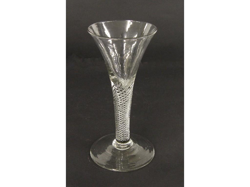 Appraisal: th century wine glass with trumpet shaped bowl upon a