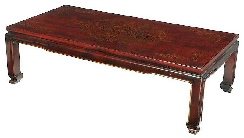 Appraisal: Chinese Red Lacquer Low Table th century red lacquer with