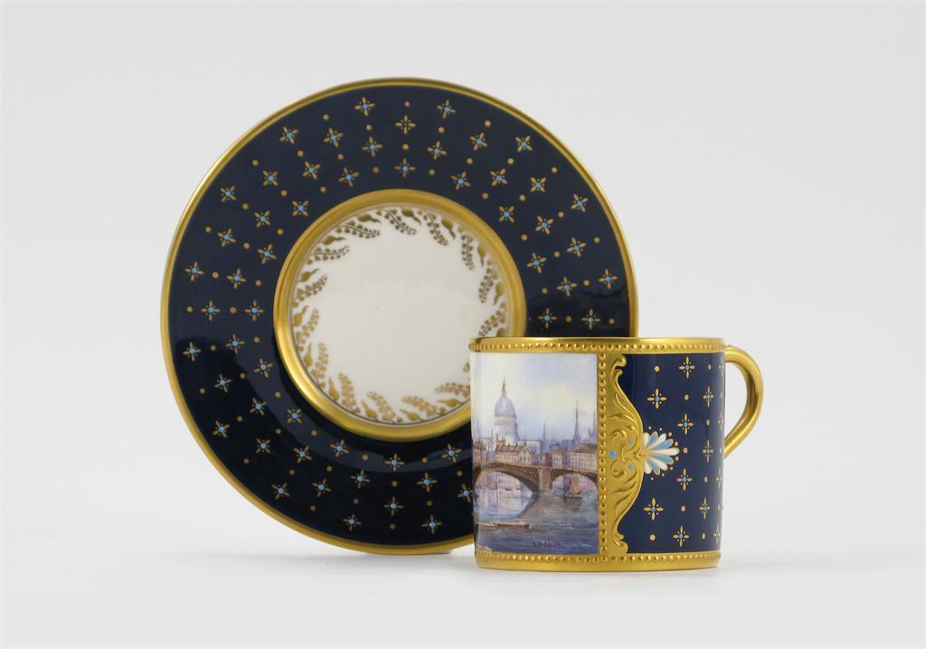 Appraisal: A Stefan Nowacki coffee can and saucer