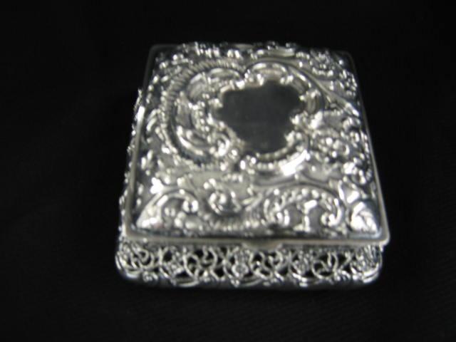 Appraisal: Victorian Silverplate Dresser Box by Wilcox footed ornate reticulated floral