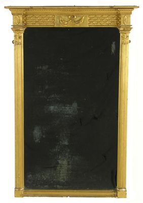 Appraisal: A th century giltwood and gesso wall mirror the rectangular