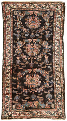 Appraisal: Hamadan Rug Persian th century three wreath-shaped central medallions on