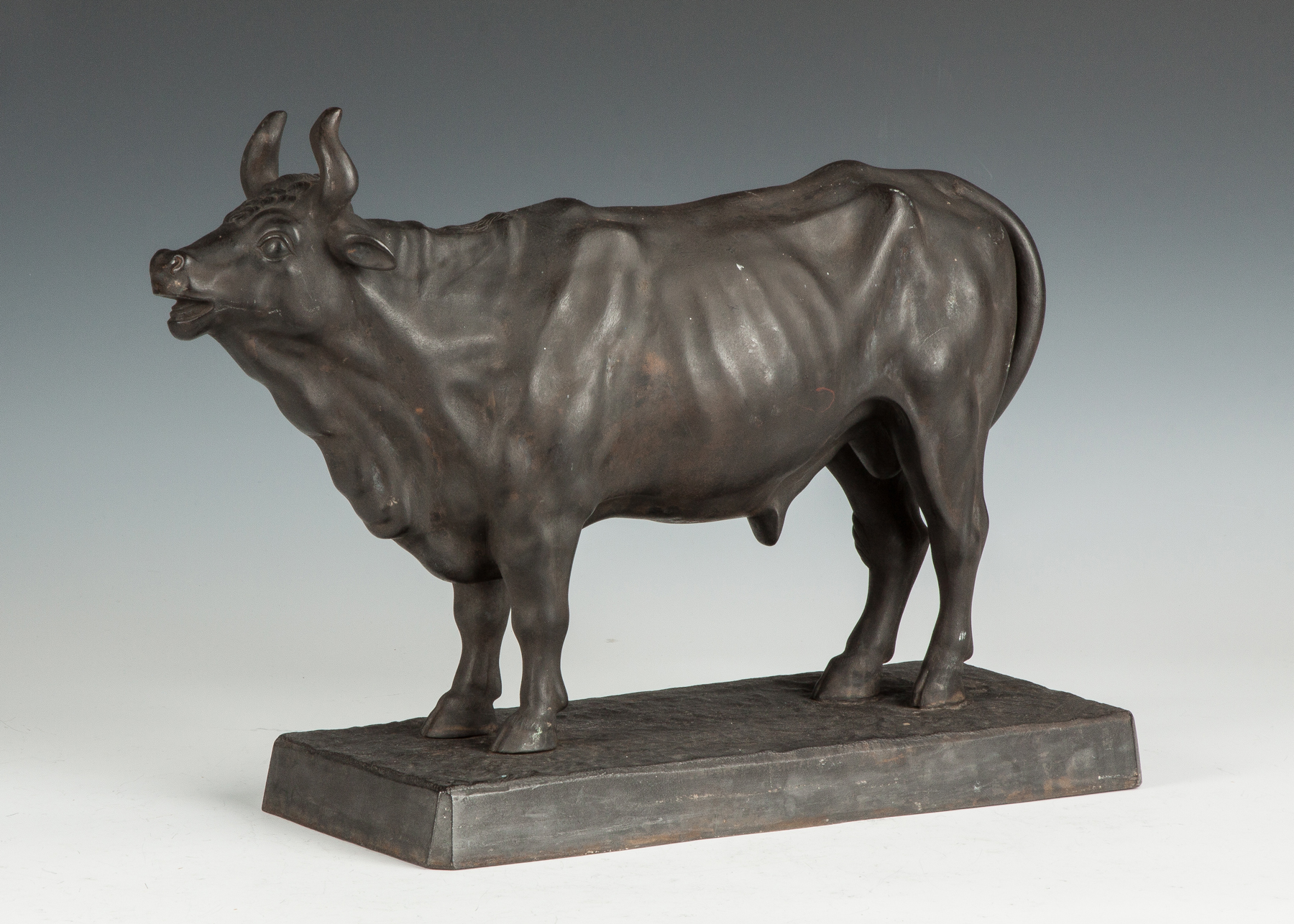 Appraisal: Early Cast Iron Sculpture of a Bull Late th cent