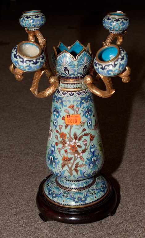 Appraisal: Chinese cloisonne four-light candelabra Estimate - All items sold as