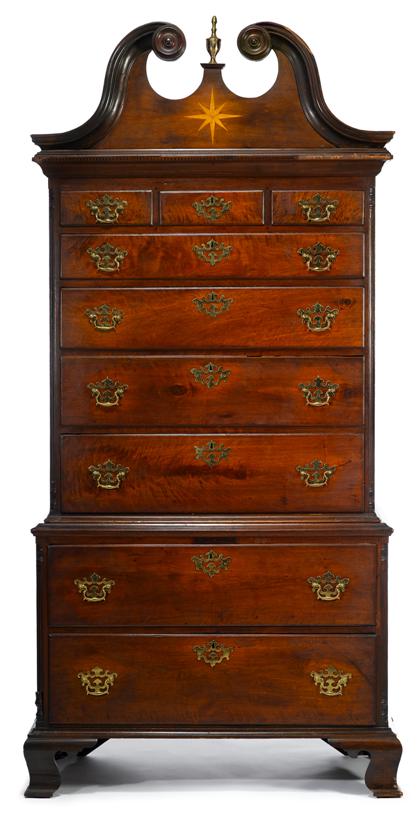 Appraisal: Chippendale walnut chest-on-chestphiladelphia pa circa