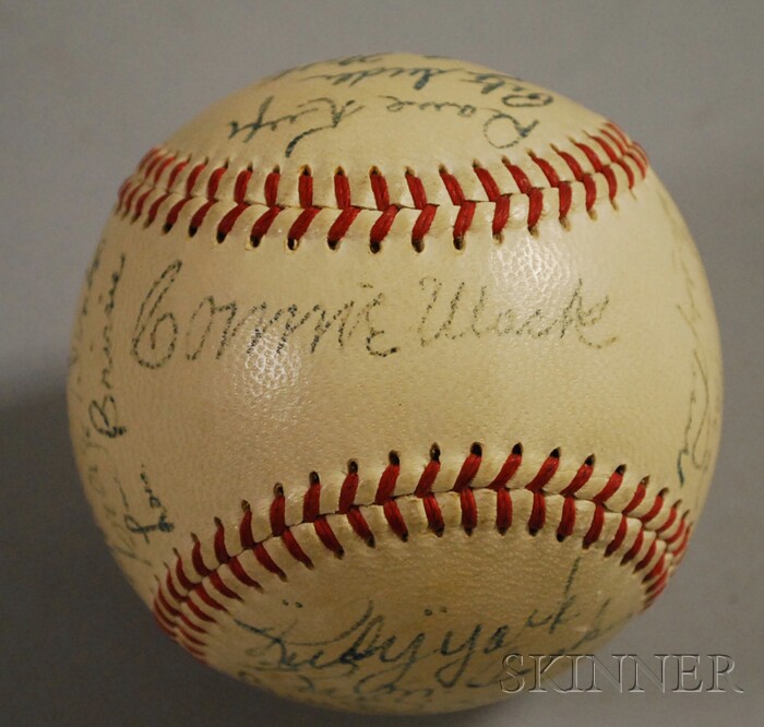 Appraisal: Philadelphia Athletics Autographed Baseball including Connie Mack Sam Chapman George