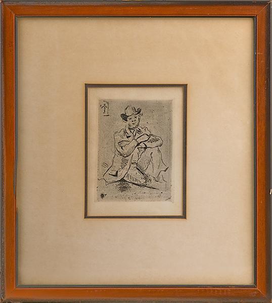 Appraisal: PORTRAIT OF HANGED MAN PAUL CEZANNE ETCHING ON PAPER Paul