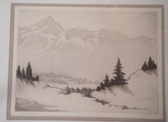 Appraisal: Harold Lukens Doolittle - Pasadena CA aquatint etching Western Grandeur