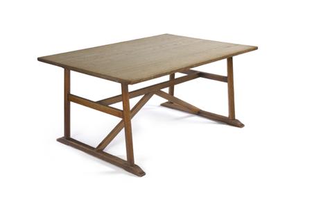 Appraisal: GEORGE WALTON OAK TABLE CIRCA the rectangular top raised on