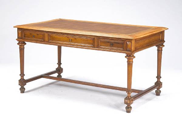 Appraisal: A Louis XV style walnut bureau plat th century height