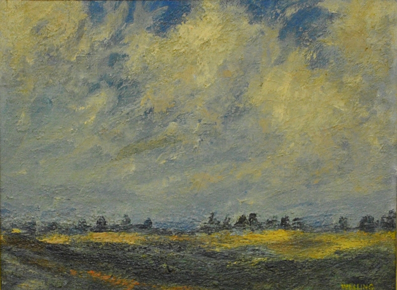 Appraisal: - Oil on board impressionist painting of a landscape signed