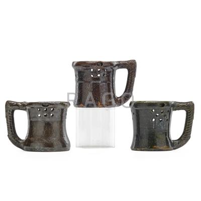 Appraisal: GEORGE OHR - Three puzzle mugs Biloxi MS - All