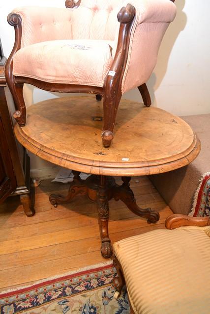 Appraisal: VICTORIAN WALNUT LOO TABLE