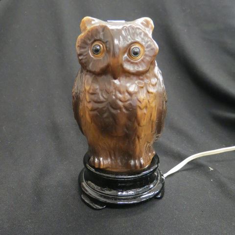 Appraisal: Tiffin Figural Glass Lamp of an Owl black base