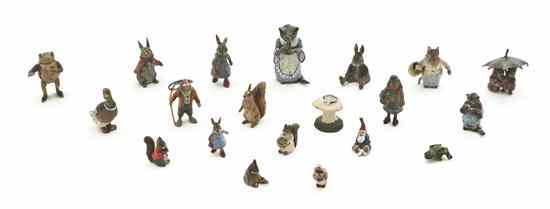 Appraisal: A Collection of Austrian Cold Painted Bronze Diminutive Animalier Figures