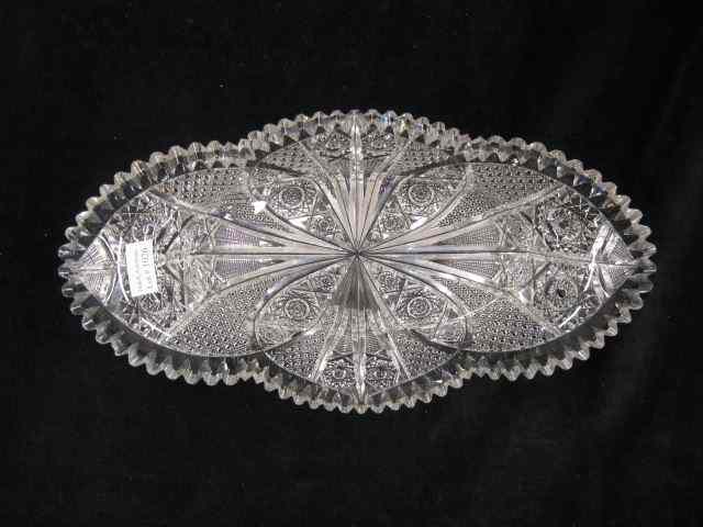 Appraisal: Brilliant Period Cut Glass Bread Tray superb cutwork '' x