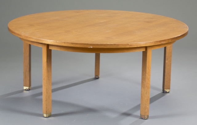 Appraisal: Dunbar Coffee Table Square tapered legs H x Dia