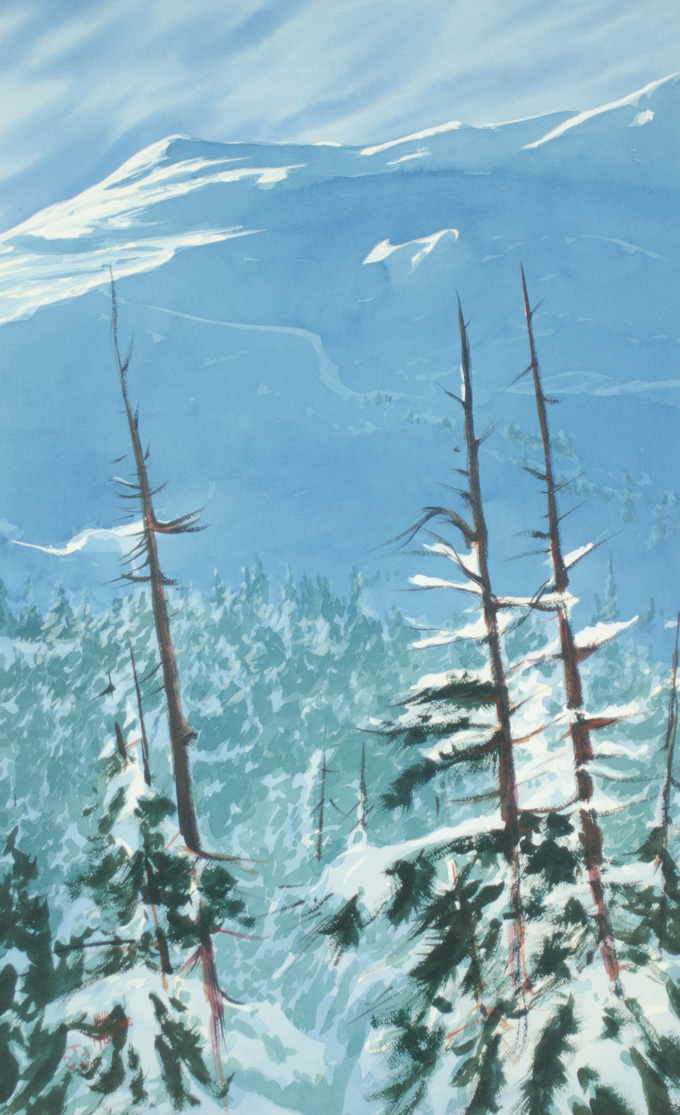 Appraisal: PHIL TYLER WATERCOLOR ON PAPER Oregon - Mt Bachelor from